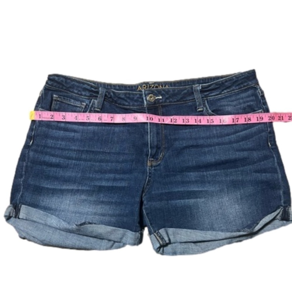 Arizona Jeans Rolled Hem Denim Blue Jean Shorts Cotton Spandex Junior Size 17 - Picture 6 of 12